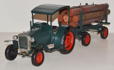 Blechtraktor Nostalgie Oldtimer Marke Hanomag Traktor L 63 cm mit Holzanhänger