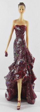 Beauty Figur Deko Modefigur Modepuppe Dame rotes Kleid aus Resin H 35 cm (Gr. 35 cm)