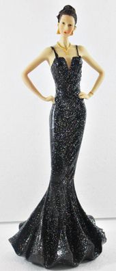 Beauty Figur Deko Modefigur Modepuppe Dame schwarzen Kleid mit Träger aus Resin