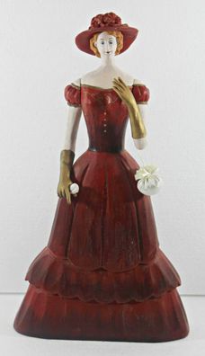 Modefigur Beauty Figur Deko Modepuppe Dame rotes Kleid mit Handtasche aus Resin