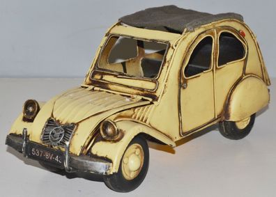 Blechauto Nostalgie Modellauto Oldtimer Marke Citroen 2CV Ente aus Blech L 28 cm