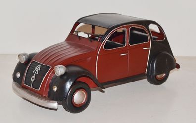 Blechauto Nostalgie Modellauto Oldtimer Marke Citroen 2CV Ente aus Blech L 33 cm