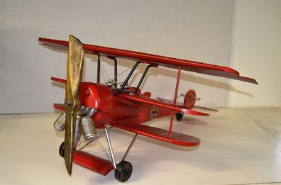 Blechflugzeug Modellflugzeug Oldtimer Marke Fokker Roter Baron Flugzeug L 80 cm