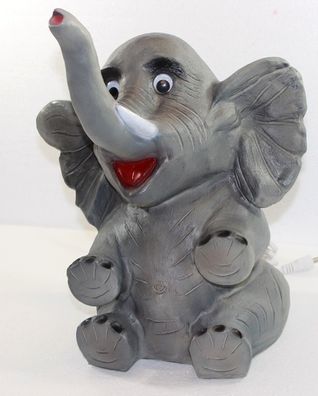 Figur Leuchte Elefant grau Dekolampe H 33 cm Beleuchtung für Innenbereiche Trafo