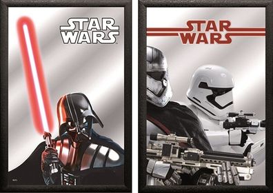 Set: 2 Spiegelbilder Star Wars Film Deko Bild 20x30 cm Hinterglasdruck