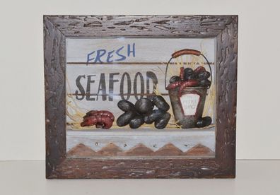 Nostalgie zweidimensionales Bild Collagenbild Fresh Seafood Restaurant B 34 cm