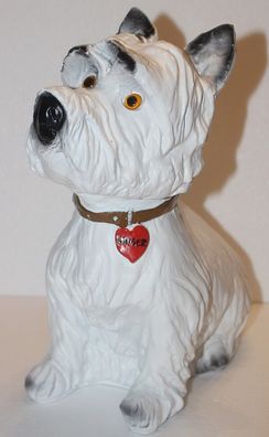 Deko Figur Hund West Highland White Terrier " Ginger " sitzend H 33 cm Kunsharz