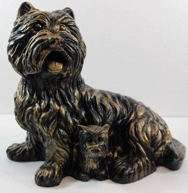 Deko Figur West Terrier Gartenfigur sitzend H 28 cm Dekofigur Kupfer-Antik (Gr. Groß)