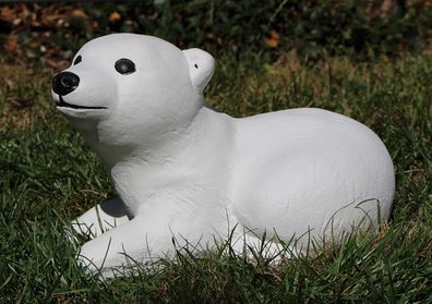 Dekofigur Deko Figur Tierfigur Gartenfigur kleiner Eisbär Höhe 15 cm aus Beton
