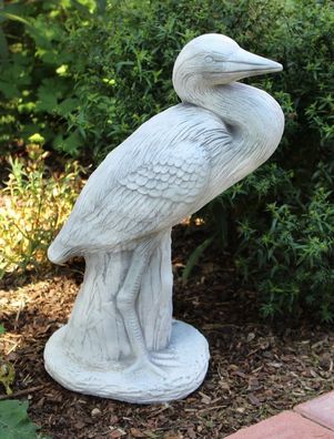 Dekofigur Deko Figur Tierfigur Gartenfigur Vogel Fischreiher H 47 cm aus Beton