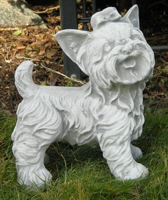Dekofigur Deko Figur Tierfigur West White Terrier stehend klein H 26cm aus Beton