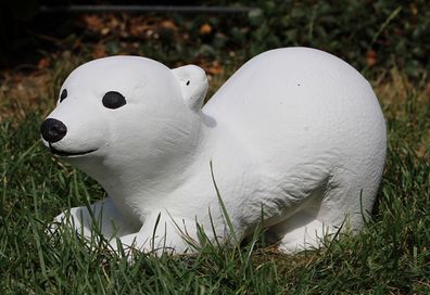 Dekofigur Deko Figur Tierfigur Gartenfigur kleiner Eisbär Höhe 13 cm aus Beton
