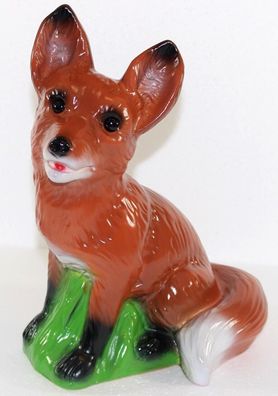 Deko Garten Figur Gartenfigur Tierfigur Fuchs sitzend aus Kunststoff H 28 cm