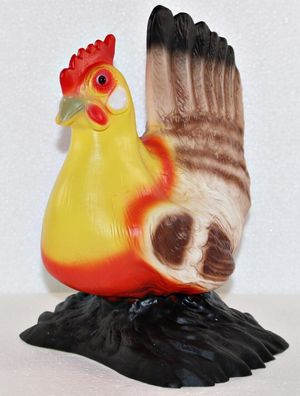 Deko Garten Figur Gartenfigur bunte Henne stehend aus Kunststoff Höhe 24 cm