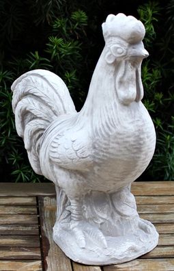 Dekofigur Deko Figur Gartenfigur Tierfigur Vogelfigur Hahn Höhe 35 cm aus Beton