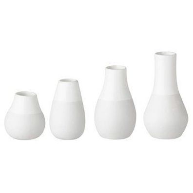 Zuhause Vasen klein 4er-Set Minivasen Porzellan, Räder Design
