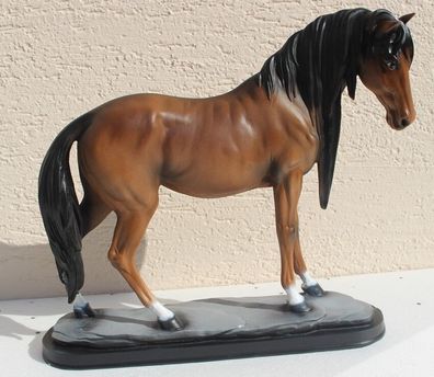 Dekofigur Deko Figur Tierfigur Pferd stehend hell braun H 39 cm aus Kunstharz