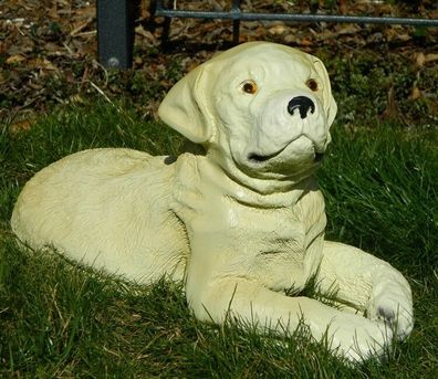 Dekofigur Deko Figur Tierfigur Hund Labrador Retriever Welpe H 21 cm Kunstharz
