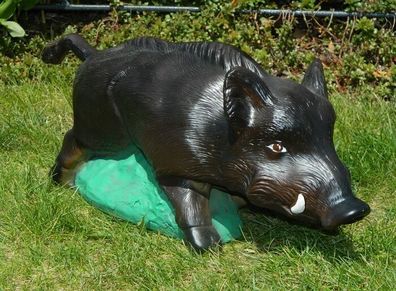 Dekofigur Deko Figur Tierfigur aus Kunstharz Wildschwein Frischling Höhe 20 cm