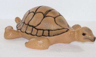 Deko Figur Gartenfigur Tierfigur Schildkröte hellbraun aus Kunststoff H 11 cm