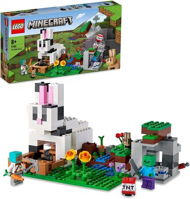 LEGO 21181 Minecraft Die Kaninchenranch, Bauernhof-Spielzeug für Jungen und Mädche...