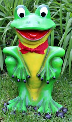 Deko Garten Figur Gartenfigur lustiger Frosch mit Fliege aus Kunststoff H 51 cm