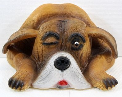 Deko Figur Hund Bello Dekofigur Büste H 12 cm Hundefigur Bewegungsmelder Wau-wau