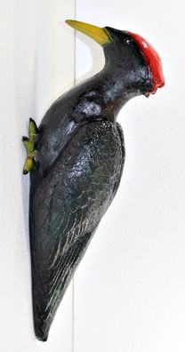 Deko Garten Figur Vogelfigur Specht zum Anhängen aus Kunststoff Länge 41 cm