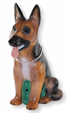 Deko Garten Figur Tierfigur Hund mit Bewegungsmelder aus Kunststoff Höhe 40 cm