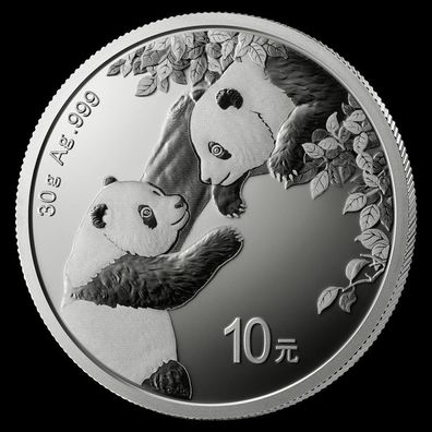 China Silber 999 30g China Panda Silbermünze 2023 - Neuware in Originalkapsel