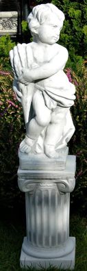 Deko Figur Beton Statue Vierjahreszeiten Sommer auf ionischer Säule H 84 cm