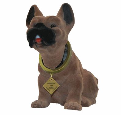 Dekofigur Wackelfigur Deko Wackel Figur Hund Boxer H 20 cm groß mit Wackelkopf