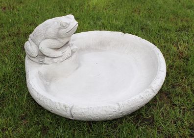 Dekofigur Deko Figur Wassertränke Gartendeko Vogeltränke Motiv Frosch Höhe 18 cm