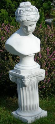 Deko Figuren Beton Statue Büste Venus von Canova auf ionischer Säule H 77 cm
