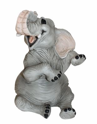 Deko Figur Elefant Elefantenfigur sitzend Kollektion Castagna aus Resin H 21 cm