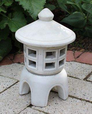 Dekofigur Steinlaterne japanische Laterne H 23 cm 2-teilig für Teelicht geeignet