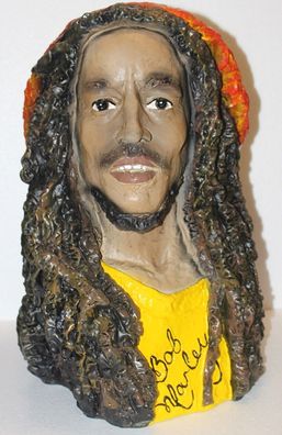 Dekorationsfigur Büste Reggae Sänger Bob Marley H 47 cm Musiker Figur Kunstharz