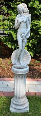 Beton Figur Skulptur Venus von Botticelli ionische Säule H 105 cm Deko Statue