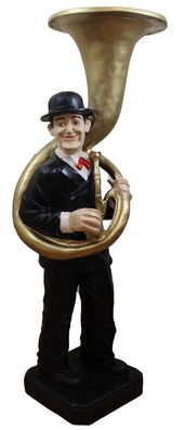 Figur Stan Laurel stehend mit Tuba H 95 cm Dick und Doof Dekofigur aus Kunstharz