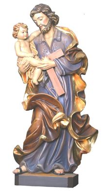 Heiligenfigur Heiliger Josef H 12 cm Josef mit Jesuskind Holzfigur aus Ahornholz