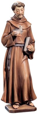 Heiligenfigur Heiliger Franziskus H 12 cm Holzstatue Holzfigur aus Ahornholz
