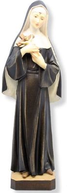 Statue Heilige Rita von Cascia H 12 cm Heiligenfigur Nonne Holzfigur Ahornholz