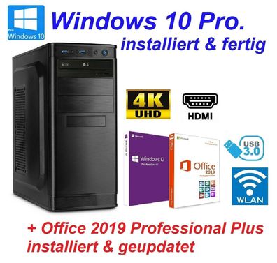 PC Office Büro Intel Core 6x 4,3GHz 8GB RAM 1000GB HDD Windows 10 Office 2019