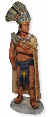 Indianerfigur Indianer Moctezuma II. H 19 cm Herrscher Azteke Castagna Figur