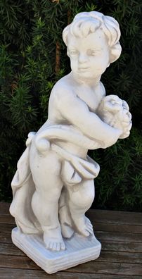 Beton Statue Vierjahreszeiten Frühling H 49 cm Putte Dekofigur Gartenskulptur