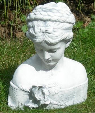 Deko Figur Büste Dekofigur junge Frau Iris H29 cm Skulptur Statue Skulptur Beton