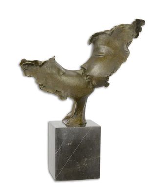 Bronzefigur Bronzeskulptur Abstrakte Kunst Figur Paar Kuss H 46 cm Skulptur