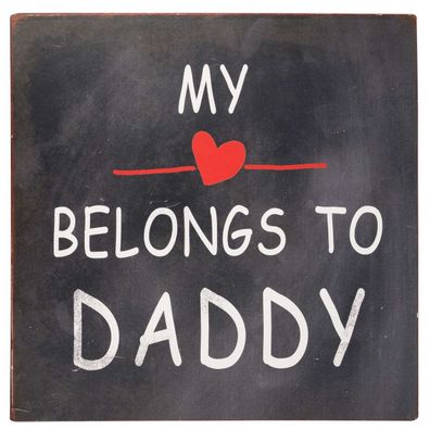 IB Laursen Schild "My heart belongs to Daddy" Blech Herz Liebe Papa Dad schwarz