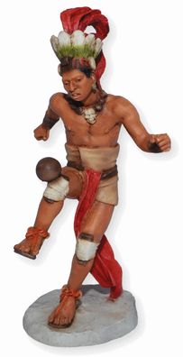 Indianerfigur Indianer Maya mit Ball spielend H 17,5 cm Native American Castagna