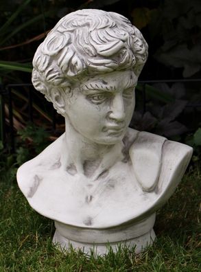 Deko Figur David von Michelangelo Büste H 44 cm klassische Skulptur Kunststoff